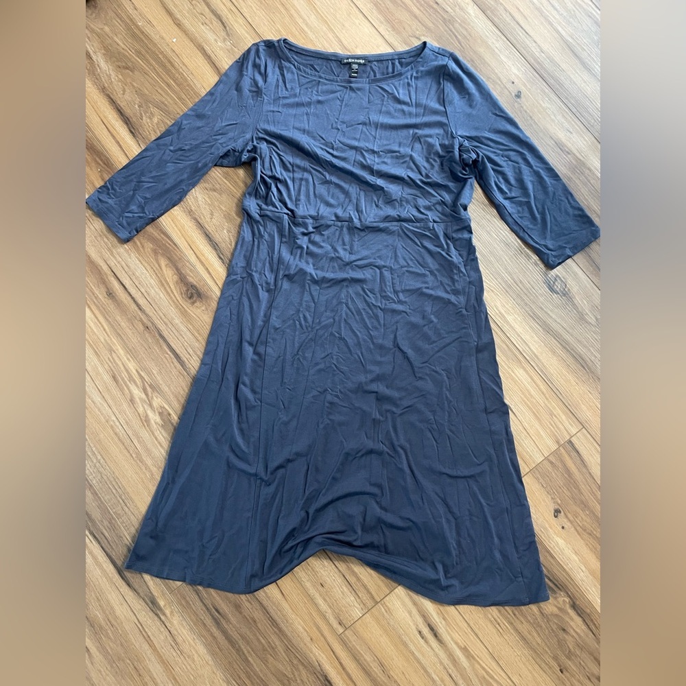 Eileen fisher Elegant Navy Blue Midi Dress - Picture 4 of 4